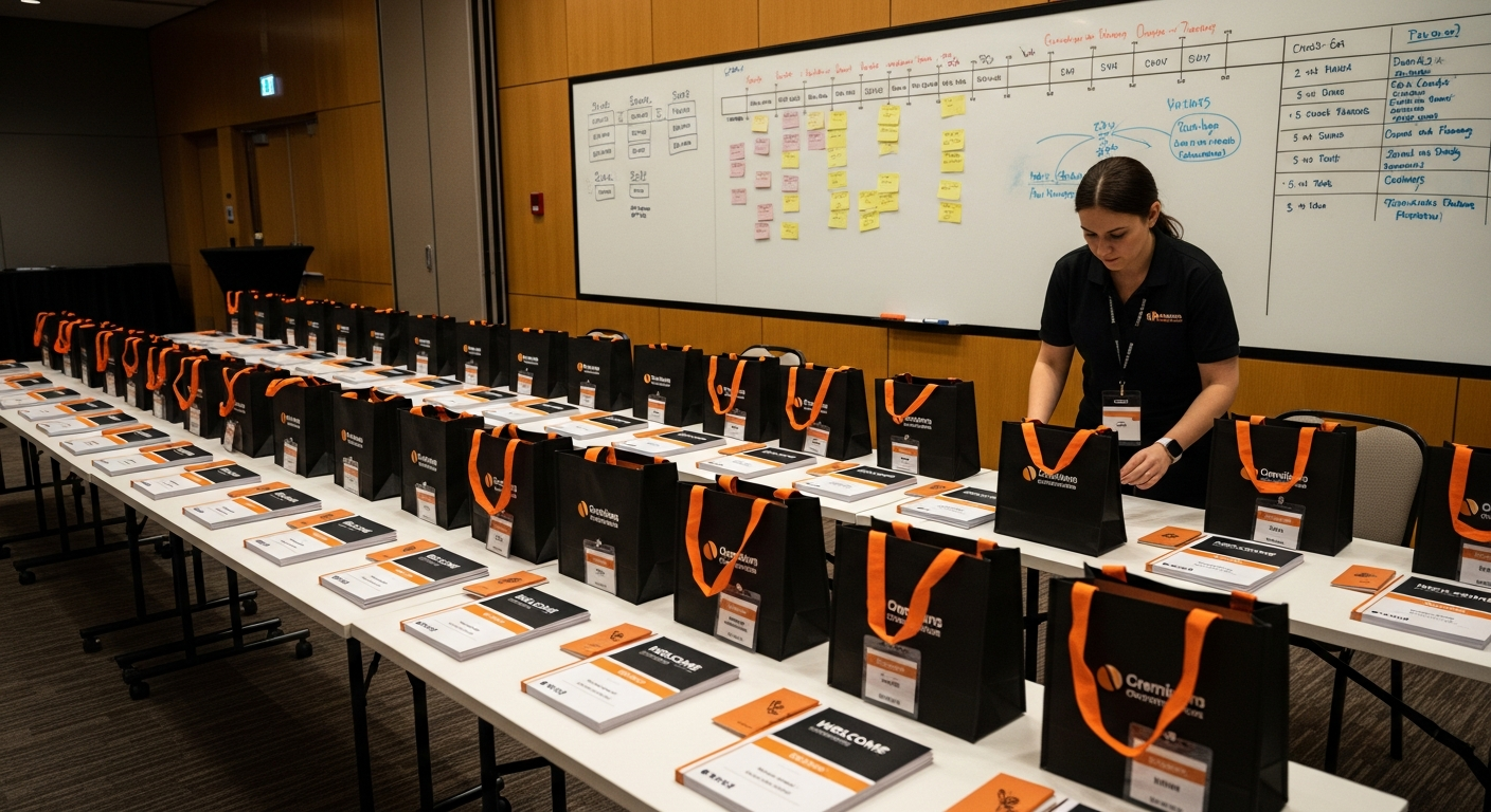 Kits para eventos corporativos: do planejamento à entrega sem estresse